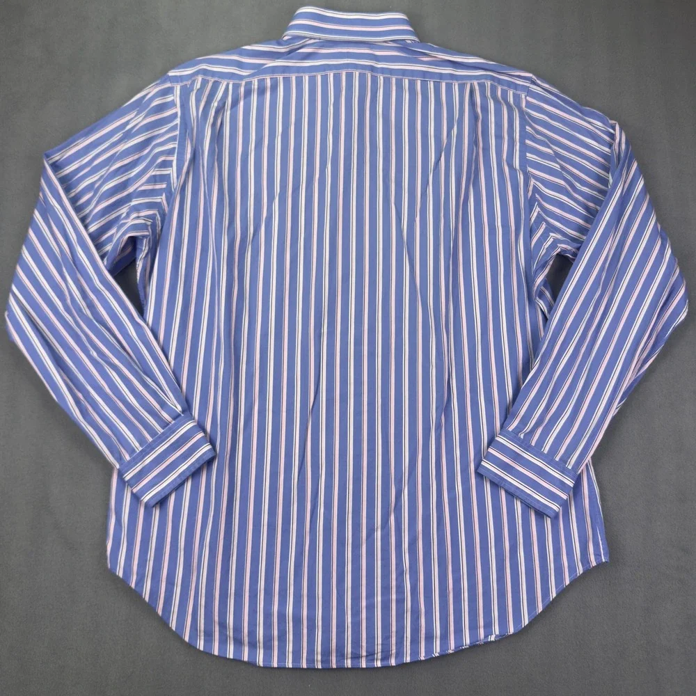 Polo Ralph Lauren Regent Classic Fit XL Blue Striped Long Sleeve Button Up Shirt